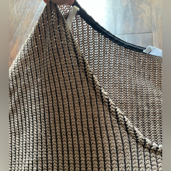 Lush V-Neck Ribbed Knit Sweater in Tan - Picture 9 of 9